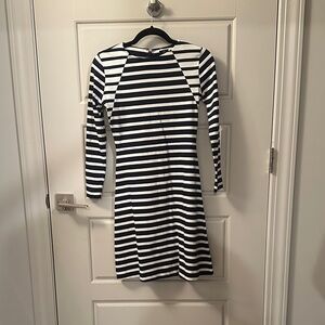 J. Crew Navy and White Striped Dress